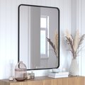 Flash Furniture Jada 40 x 30 Decorative Wall Mirror - Rounded Corners, Matte Black HMHD-22M198YBN-BK-GG